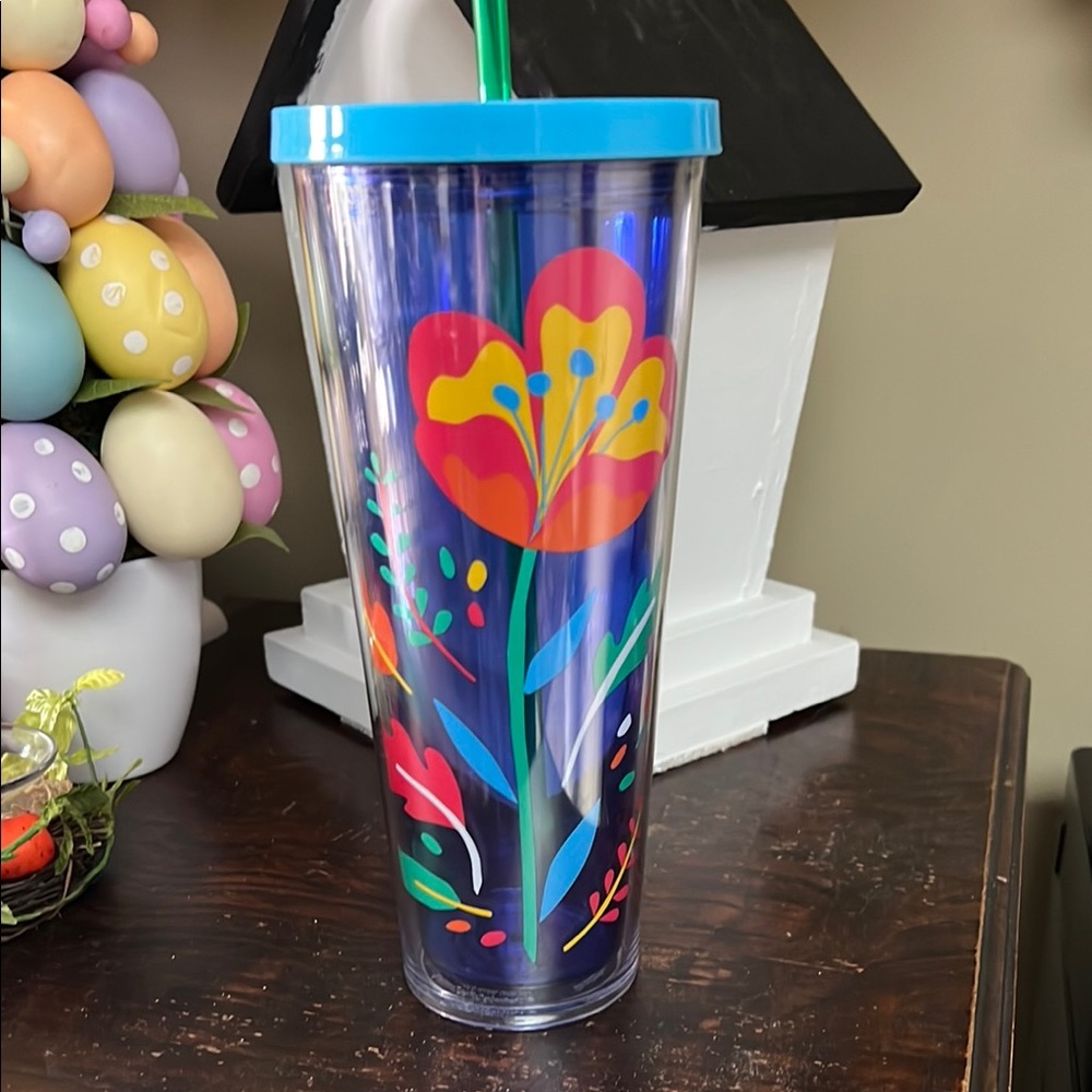 Starbucks ✨ Colorful Floral Tumbler with Straw